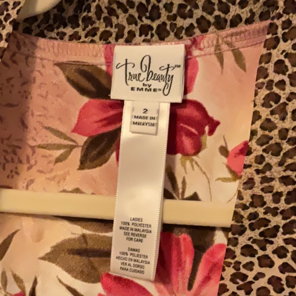 True Beauty by Emme Floral Leopard Robe NWT - Picture 2 of 9